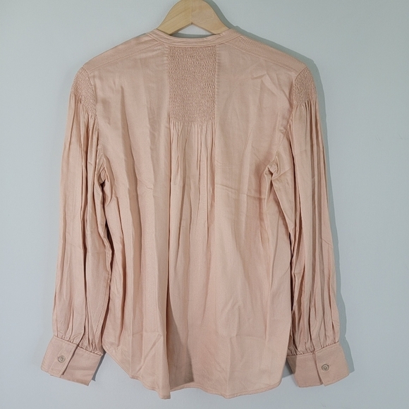 NWT REBECCA TAYLOR LS Twill Blouse in Ballet Size S 100% Viscose Button-Front - Picture 3 of 12